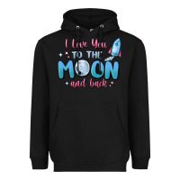 Black i love you to the moon and back Heavyweight Hoodie - MaliasSmallBusiness