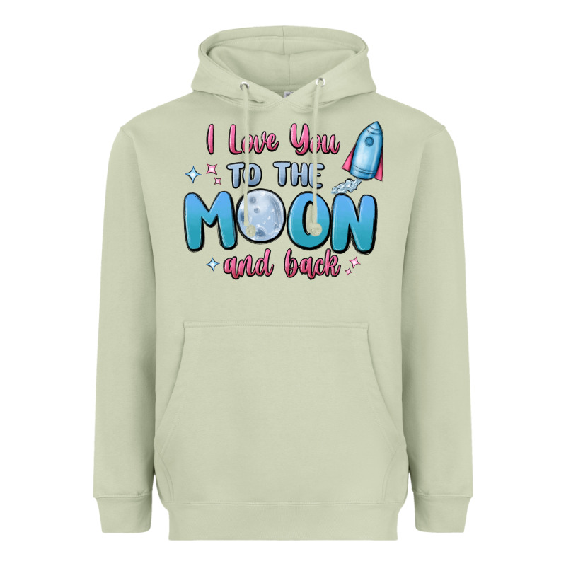 I Love You To The Moon And Back Heavyweight Hoodie by MaliasSmallBusiness | Teevron
