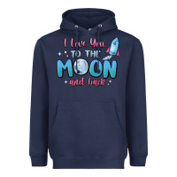 Navy i love you to the moon and back Heavyweight Hoodie - MaliasSmallBusiness