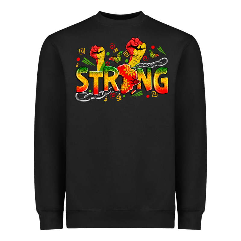 Strong Juneteenth Heavyweight Sweatshirt by Zillion Design Studio | Teevron