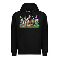 Black easter cow Premium Hoodie - LillyAllenDesigns