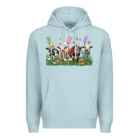 Blue Mist easter cow Premium Hoodie - LillyAllenDesigns