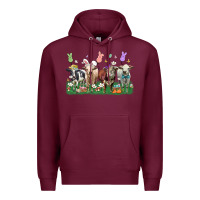 Burgundy easter cow Premium Hoodie - LillyAllenDesigns
