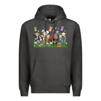 Charcoal Heather easter cow Premium Hoodie - LillyAllenDesigns