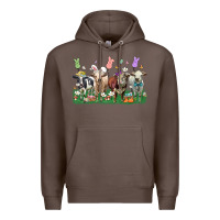 Coffee easter cow Premium Hoodie - LillyAllenDesigns