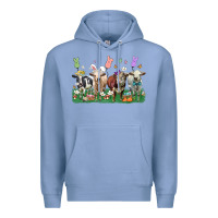 Colony Blue easter cow Premium Hoodie - LillyAllenDesigns
