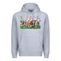Heather Grey easter cow Premium Hoodie - LillyAllenDesigns