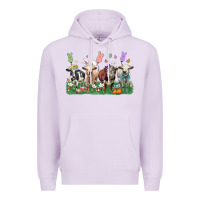 Lilac easter cow Premium Hoodie - LillyAllenDesigns