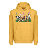 Mustard easter cow Premium Hoodie - LillyAllenDesigns