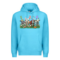 Ocean Blue easter cow Premium Hoodie - LillyAllenDesigns