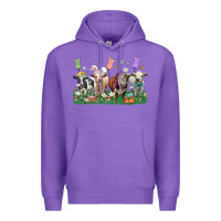 Purple easter cow Premium Hoodie - LillyAllenDesigns