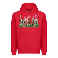 Red easter cow Premium Hoodie - LillyAllenDesigns