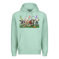 Seafoam easter cow Premium Hoodie - LillyAllenDesigns