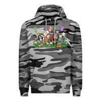 Slate Camo easter cow Premium Hoodie - LillyAllenDesigns