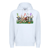 White easter cow Premium Hoodie - LillyAllenDesigns