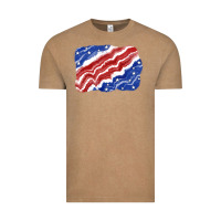 Vintage Coffee Patriotic tie dye background 4th of july Vintage Tee - CowGirlArtShop