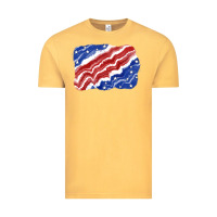 Vintage Mustard Patriotic tie dye background 4th of july Vintage Tee - CowGirlArtShop
