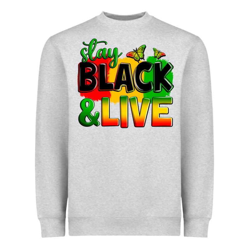 Stay Black And Live Heavyweight Sweatshirt by Zillion Design Studio | Teevron