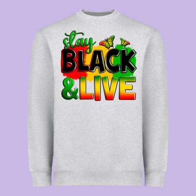 Stay Black And Live Heavyweight Sweatshirt Designed By Zillion Design Studio