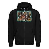 Black bucking bronco rodeo revolver western background Zipper Hoodie - AdoDesignShop