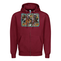 Burgundy bucking bronco rodeo revolver western background Zipper Hoodie - AdoDesignShop