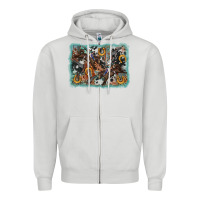 Dove Grey bucking bronco rodeo revolver western background Zipper Hoodie - AdoDesignShop