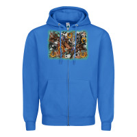 True Royal bucking bronco rodeo revolver western background Zipper Hoodie - AdoDesignShop