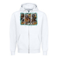 White bucking bronco rodeo revolver western background Zipper Hoodie - AdoDesignShop