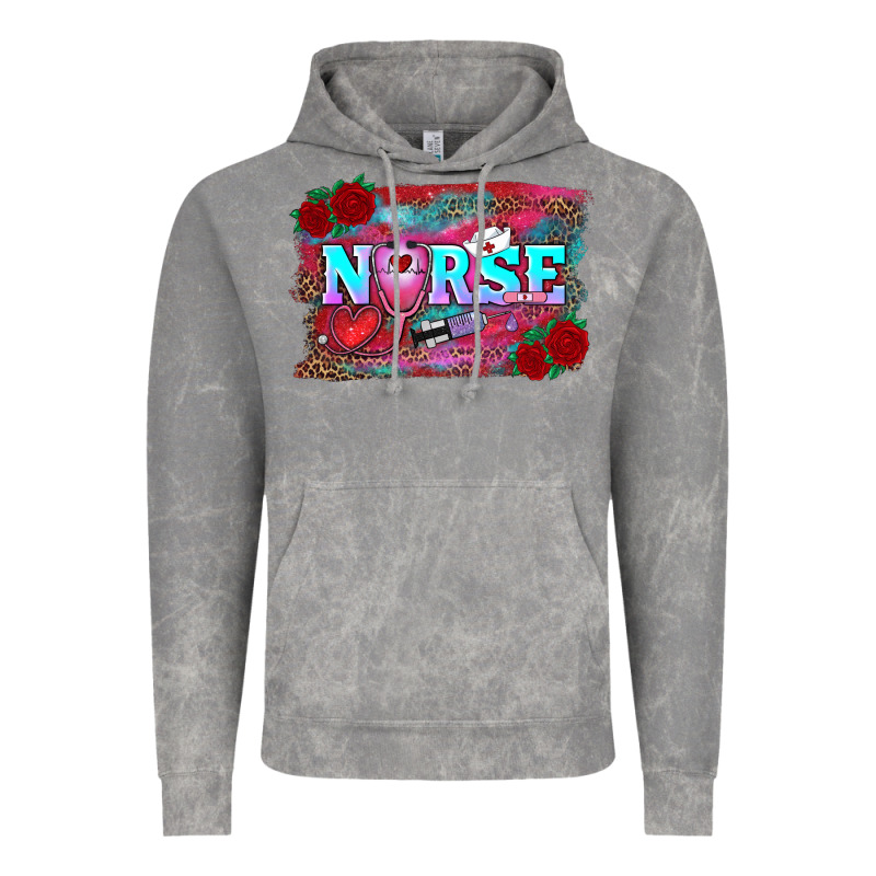 Valentine's Day Nurse With Leopard And Turquoise Background Vintage Hoodie by RanaPortraitStore | Teevron