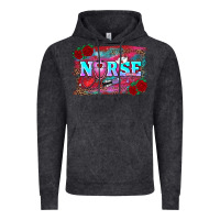 Vintage Black valentine's day nurse with leopard and turquoise background Vintage Hoodie - RanaPortraitStore