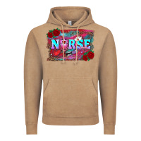 Vintage Coffee valentine's day nurse with leopard and turquoise background Vintage Hoodie - RanaPortraitStore