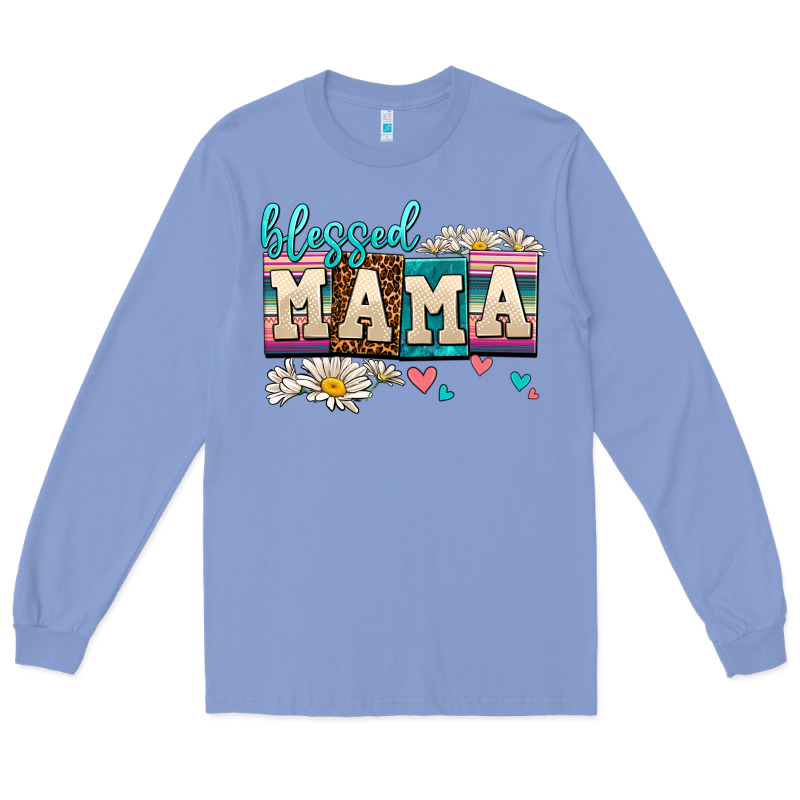 Daisy Blessed Mama Long Sleeve Tee by AdoDesignShop | Teevron