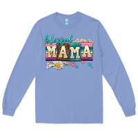Colony Blue daisy blessed mama Long Sleeve Tee - AdoDesignShop