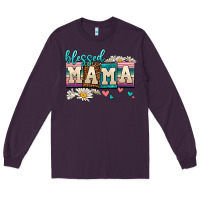 Plum daisy blessed mama Long Sleeve Tee - AdoDesignShop