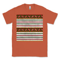 Copper christmas mistletoe and stripes seamless pattern Classic Tee - BundleAndBundleShop