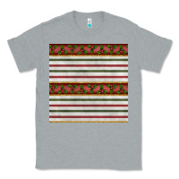 Heather Grey christmas mistletoe and stripes seamless pattern Classic Tee - BundleAndBundleShop