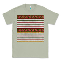 Matcha christmas mistletoe and stripes seamless pattern Classic Tee - BundleAndBundleShop