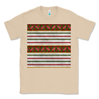 Mushroom christmas mistletoe and stripes seamless pattern Classic Tee - BundleAndBundleShop