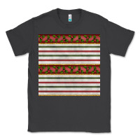 Smoke christmas mistletoe and stripes seamless pattern Classic Tee - BundleAndBundleShop