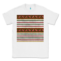White christmas mistletoe and stripes seamless pattern Classic Tee - BundleAndBundleShop