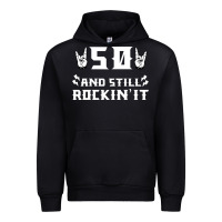 50 Birthday Rock Whitw Urban Hoodie | Teevron
