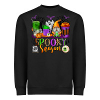 Black Spooky Season Coffee Cups Heavyweight Sweatshirt - texasbilliewilder