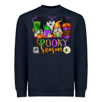 Navy Spooky Season Coffee Cups Heavyweight Sweatshirt - texasbilliewilder