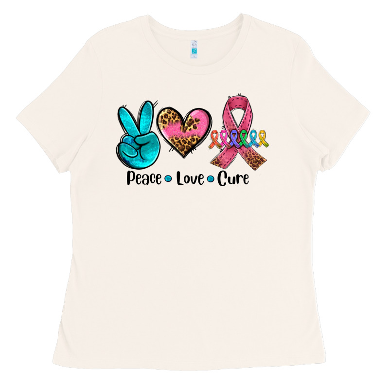 Peace Love  Cure Ladies Tee by AdoDesignShop | Teevron