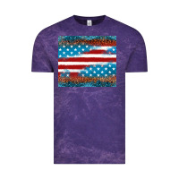 Cloud Purple Leopard glitter American flag tumbler Vintage Tee - Neo Western