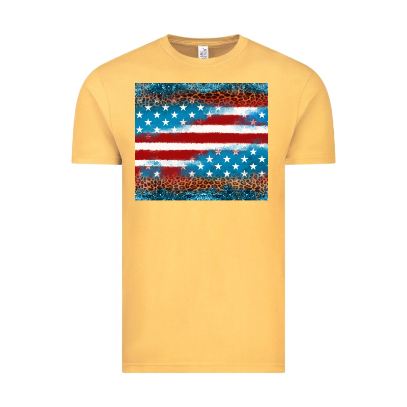 Leopard Glitter American Flag Tumbler Vintage Tee by Neo Western | Teevron