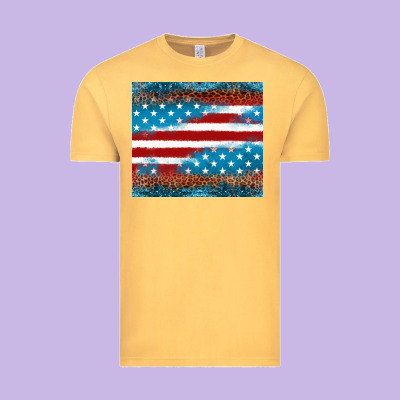 Leopard Glitter American Flag Tumbler Vintage Tee Designed By Neo Western