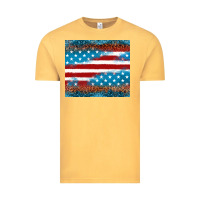Vintage Mustard Leopard glitter American flag tumbler Vintage Tee - Neo Western