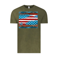 Vintage Olive Leopard glitter American flag tumbler Vintage Tee - Neo Western