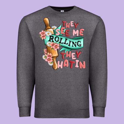 They See Me Rolling They Hatin Premium Sweatshirt Designed By Maliassmallbusiness